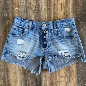Bullhead Distressed Slouchy Denim Short Size 3
